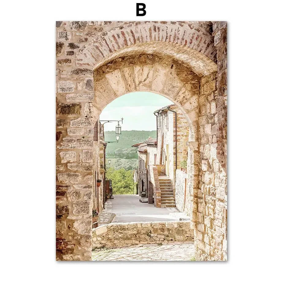 Italy Tuscany Rustic Town Landscape Canvas Prints Wall Art For Countryside Living Room Bedroom Home Décor