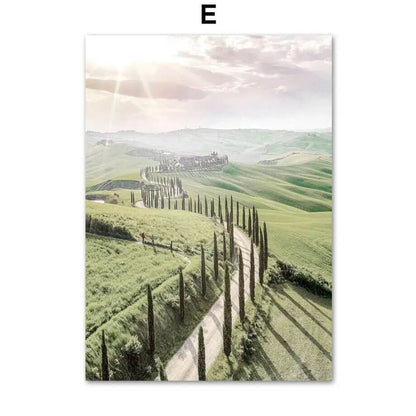 Italy Tuscany Rustic Town Landscape Canvas Prints Wall Art For Countryside Living Room Bedroom Home Décor