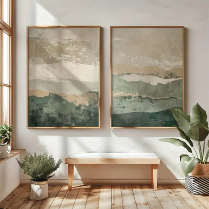 Japanese Abstract Mountains Wabi Sabi Wall Art Canvas Prints Set Poster For Modern Living Room Bedroom Zen Wall Decor