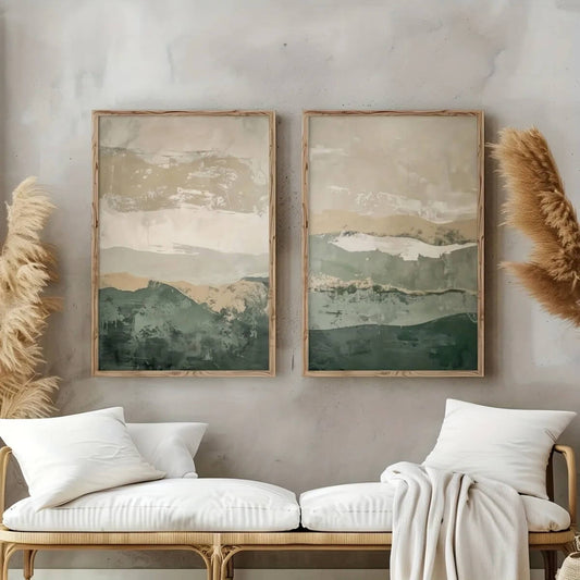 Japanese Abstract Mountains Wabi Sabi Wall Art Canvas Prints Set Poster For Modern Living Room Bedroom Zen Wall Decor