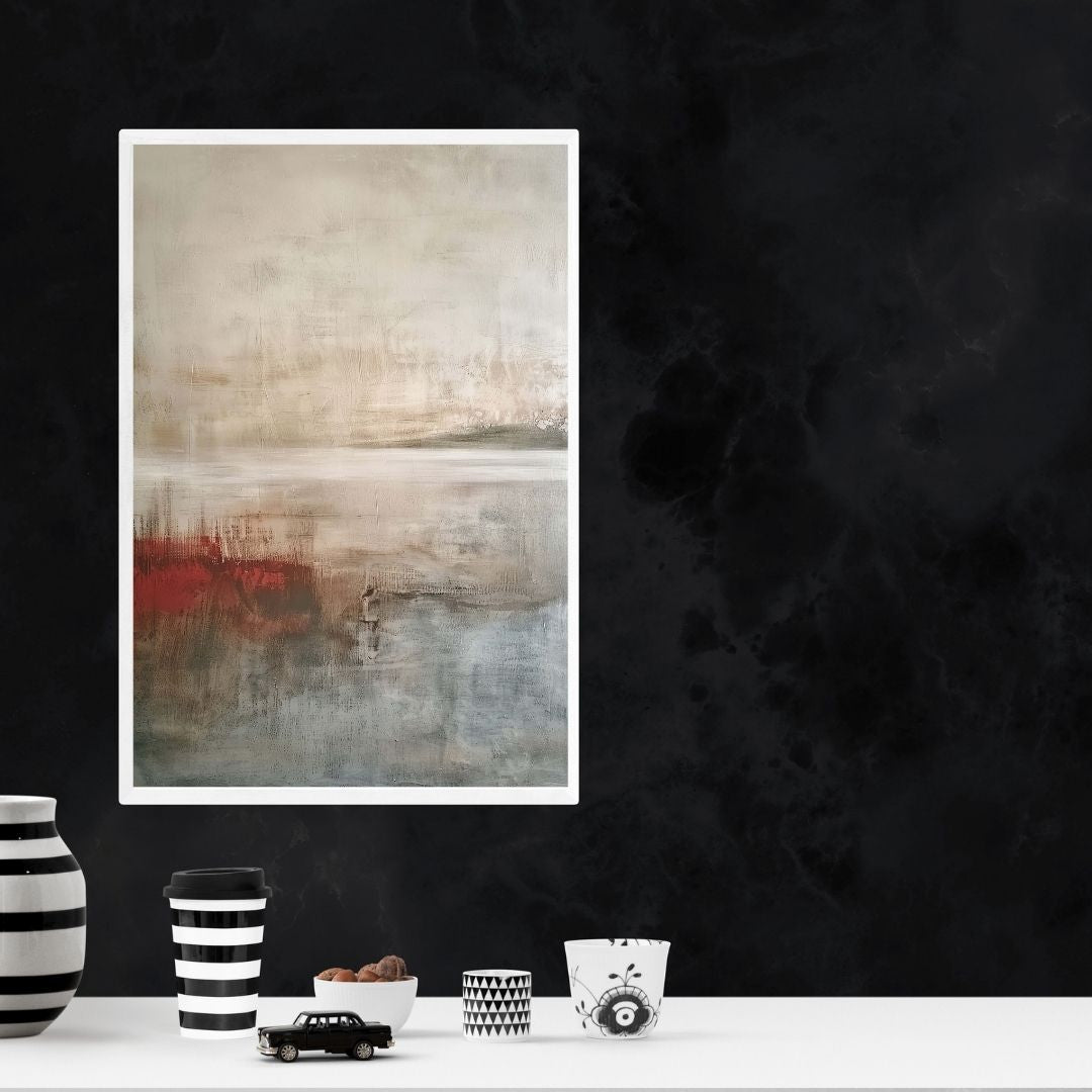 Japandi Abstract Landscape Wall Art Canvas Print For Modern Living Room Bedroom Zen Wall Decor