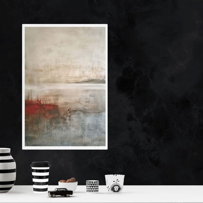 Japandi Abstract Landscape Wall Art Canvas Print For Modern Living Room Bedroom Zen Wall Decor