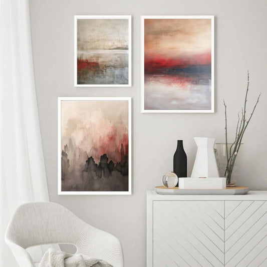 Japandi Abstract Landscape Wall Art Canvas Print For Modern Living Room Bedroom Zen Wall Decor