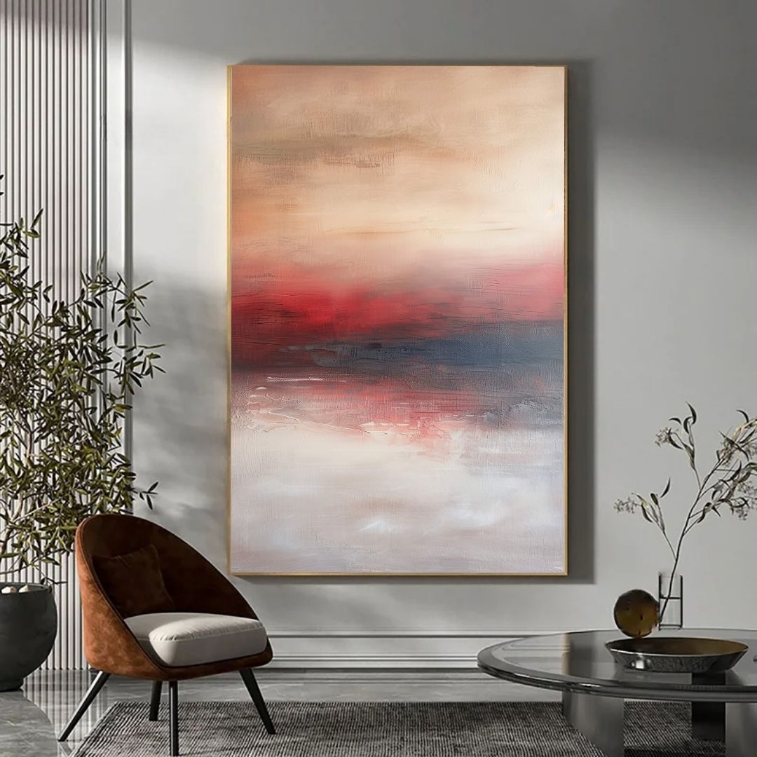 Japandi Abstract Landscape Wall Art Canvas Print For Modern Living Room Bedroom Zen Wall Decor