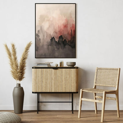 Japandi Abstract Landscape Wall Art Canvas Print For Modern Living Room Bedroom Zen Wall Decor