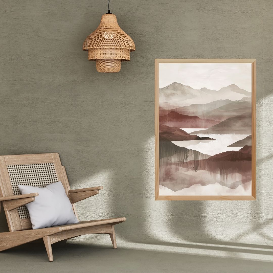 Japandi Abstract Landscape Wall Art Canvas Print Neutral Tones For Zen Living Room Home Goods Wall Decor