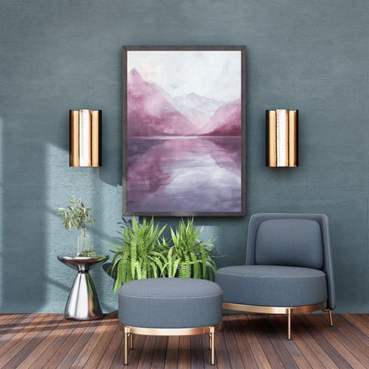 Japandi Bedroom Abstract Landscape Wall Art Pastel Pink Tone Nature Poster Home Goods Wall Decor