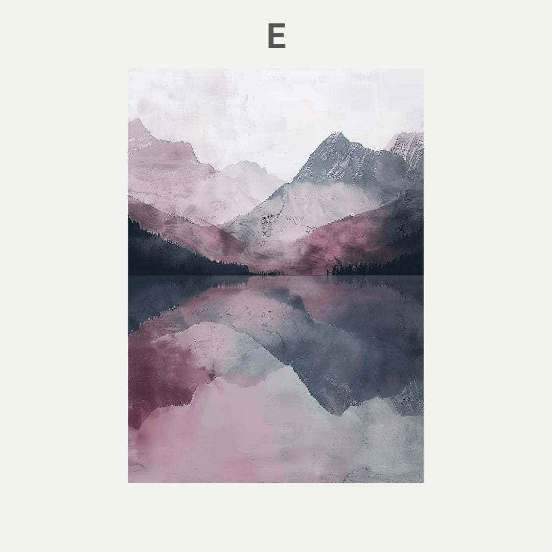 Japandi Bedroom Abstract Landscape Wall Art Pastel Pink Tone Nature Poster Home Goods Wall Decor