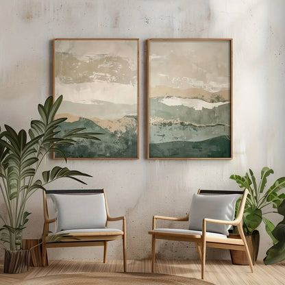 Japanese Abstract Mountains Wabi Sabi Wall Art Canvas Prints Set Poster For Modern Living Room Bedroom Zen Wall Decor