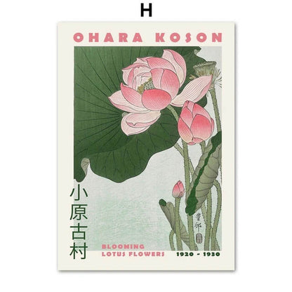 Japanese Art Crane Abstract Canvas Print Ohara Koson Pink Fine Art For Modern Living Room Bedroom Refresh