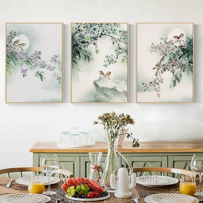 Japanese Traditional Landscape Canvas Prints Fine Art Floral Minimalist Wall Art Botanical Pictures For Home Living Room Bedroom Wall Décor