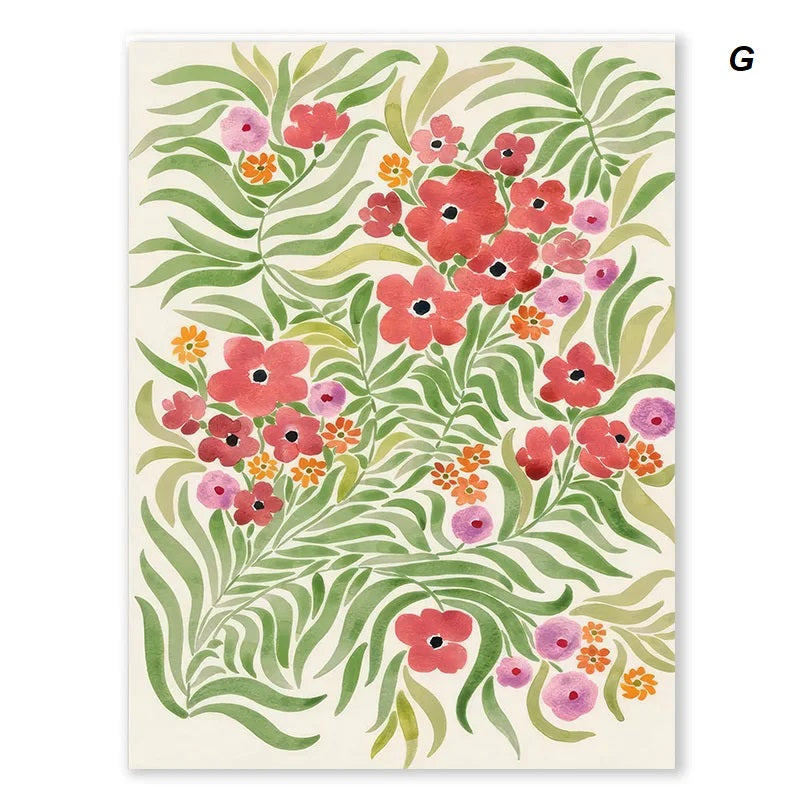 Japanese Style Floral Vase Woman Wall Art Canvas Print For Rustic Living Room Dining Room Décor