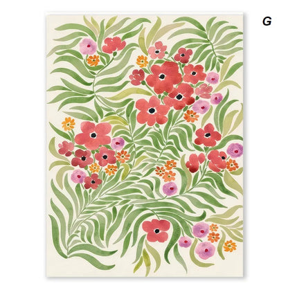 Japanese Style Floral Vase Woman Wall Art Canvas Print For Rustic Living Room Dining Room Décor