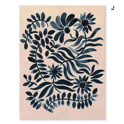 Japanese Style Floral Vase Woman Wall Art Canvas Print For Rustic Living Room Dining Room Décor