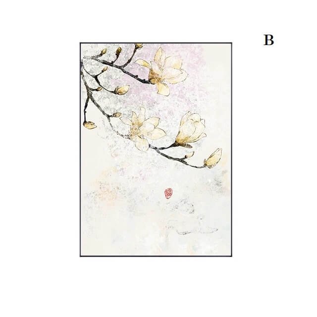 Japanese Traditional Landscape Canvas Prints Fine Art Floral Minimalist Wall Art Botanical Pictures For Home Living Room Bedroom Wall Décor