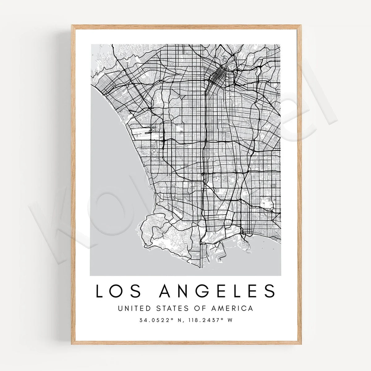 City Map Posters Wall Art - Beijing, Cape Town, Sydney, Los Angeles, Milan, Houston, Seattle, Abu Dhabi, Cornwall, Bristol, Gosport, Pudsey Wall Map Black White Canvas Prints Minimalist Posters For Office