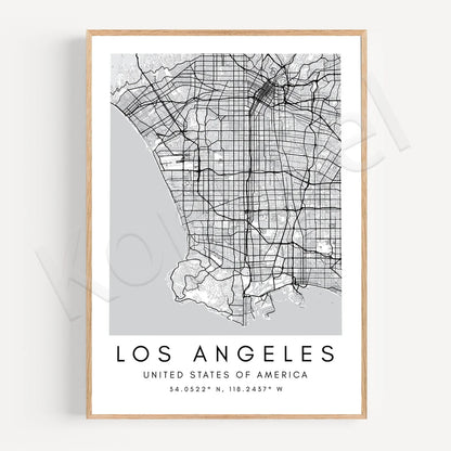 City Map Posters Wall Art - Beijing, Cape Town, Sydney, Los Angeles, Milan, Houston, Seattle, Abu Dhabi, Cornwall, Bristol, Gosport, Pudsey Wall Map Black White Canvas Prints Minimalist Posters For Office