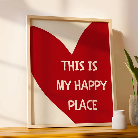 Lovely Trendy Red Heart Wall Art Canvas Print Minimalist Inspirational Love Poster For Modern Living Room Bedroom Décor