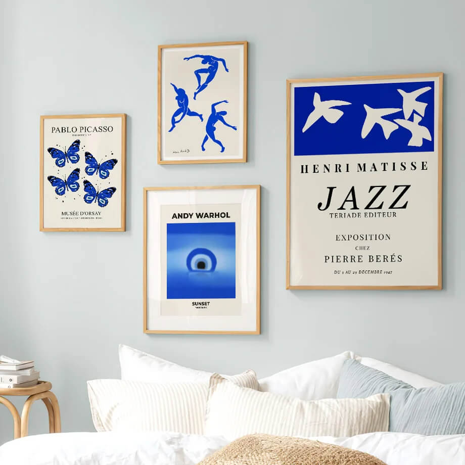 Minimalist Modern Abstract Butterfly Canvas Print Wall Art Matisse Warhol Picasso Wall Art for Living Room Bedroom Office Décor