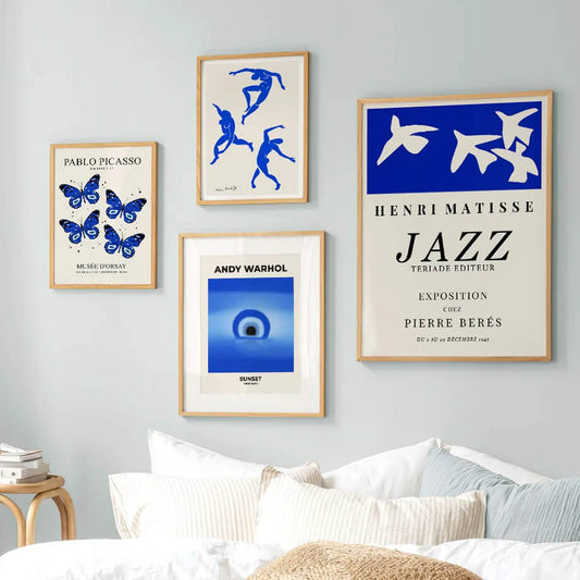 Minimalist Modern Abstract Butterfly Canvas Print Wall Art Matisse Warhol Picasso Wall Art for Living Room Bedroom Office Décor