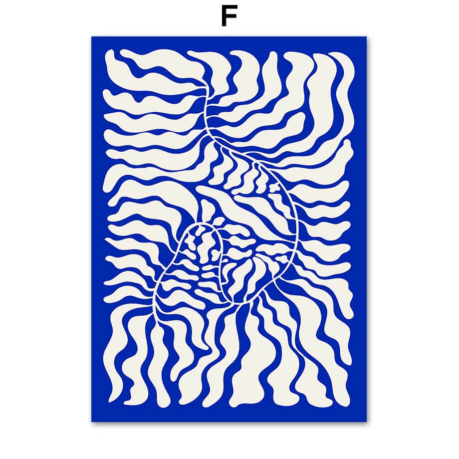 Abstract design with wavy lines on a blue background