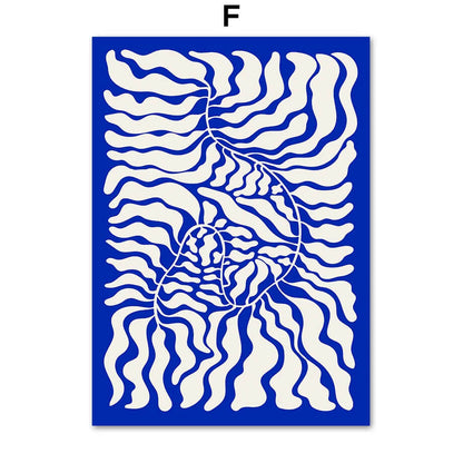 Abstract design with wavy lines on a blue background