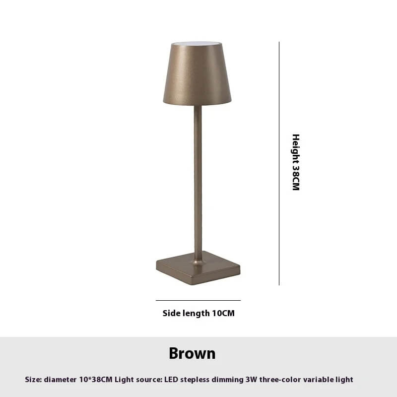 Modern Touch Control Aluminum LED Table Lamp - Stepless Dimming Rechargeable Desk Light for Bedroom Living Room Office Decor