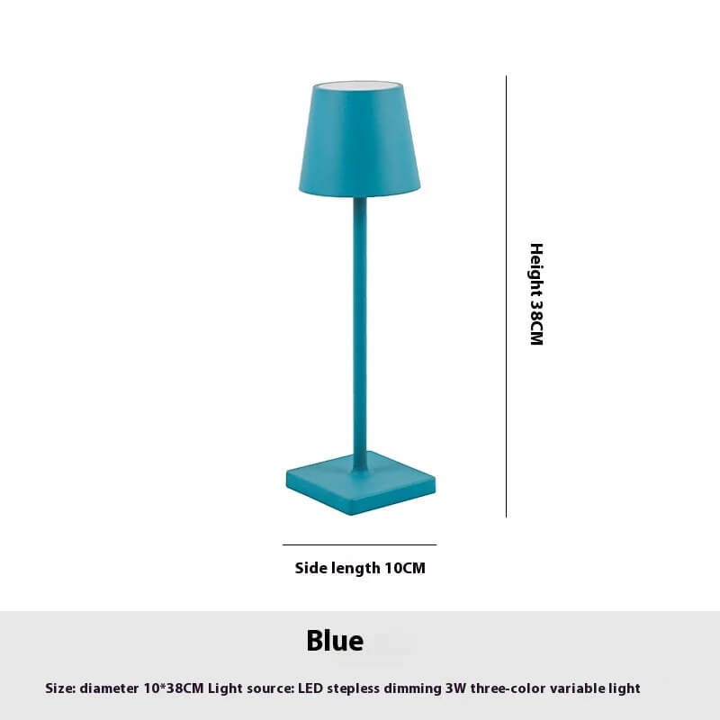 Modern Touch Control Aluminum LED Table Lamp - Stepless Dimming Rechargeable Desk Light for Bedroom Living Room Office Decor