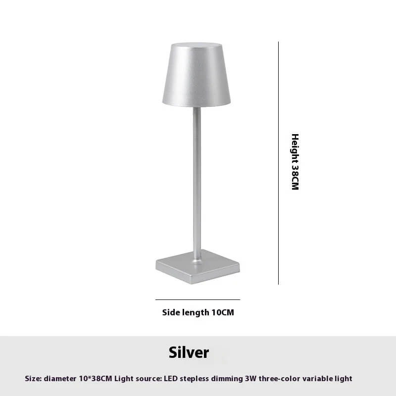 Modern Touch Control Aluminum LED Table Lamp - Stepless Dimming Rechargeable Desk Light for Bedroom Living Room Office Decor