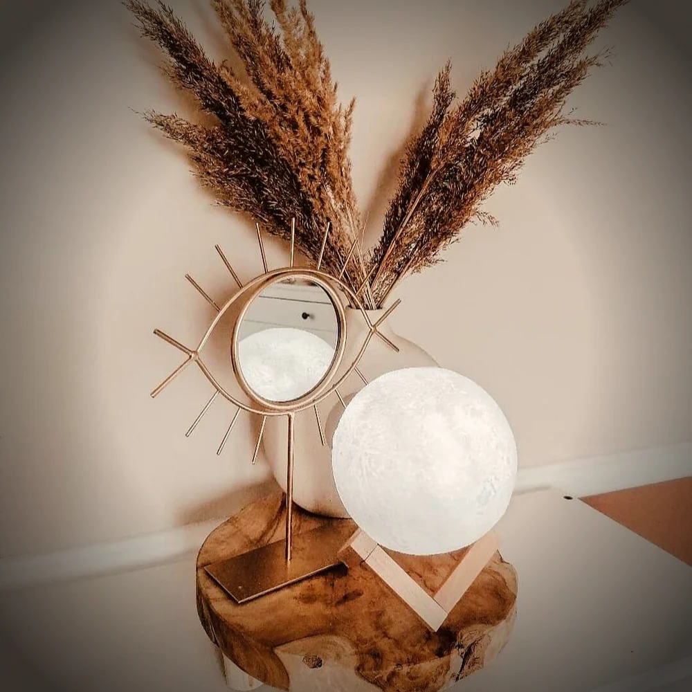 Moonlight Lamp with Wooden Stand