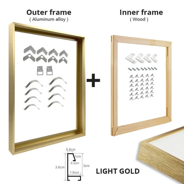 Metal Picture Frame Brushed Silver Frosted White Walnut Gold Titanium Black With Wood Inner Frame DIY Wall Art Sizes 30x30cm to 60x90cm