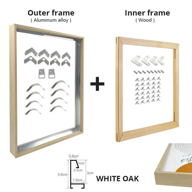 Metal Picture Frame Brushed Silver Frosted White Walnut Gold Titanium Black With Wood Inner Frame DIY Wall Art Sizes 30x30cm to 60x90cm