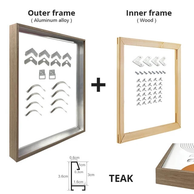Metal Picture Frame Brushed Silver Frosted White Walnut Gold Titanium Black With Wood Inner Frame DIY Wall Art Sizes 30x30cm to 60x90cm