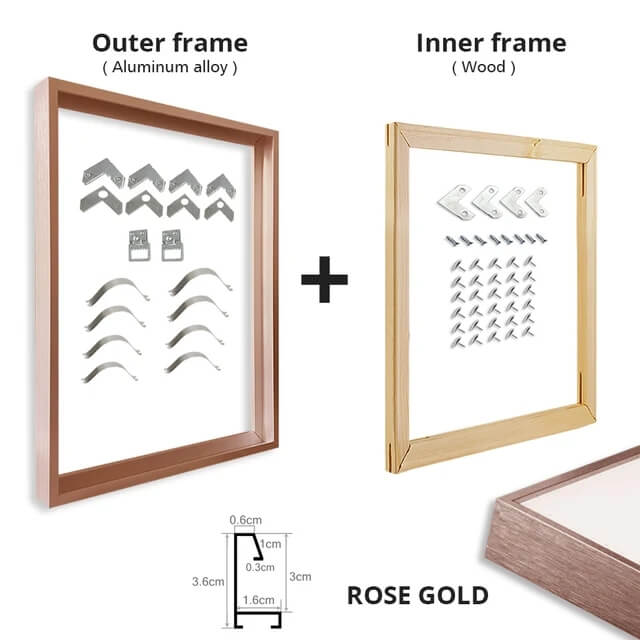 Metal Picture Frame Brushed Silver Frosted White Walnut Gold Titanium Black With Wood Inner Frame DIY Wall Art Sizes 30x30cm to 60x90cm