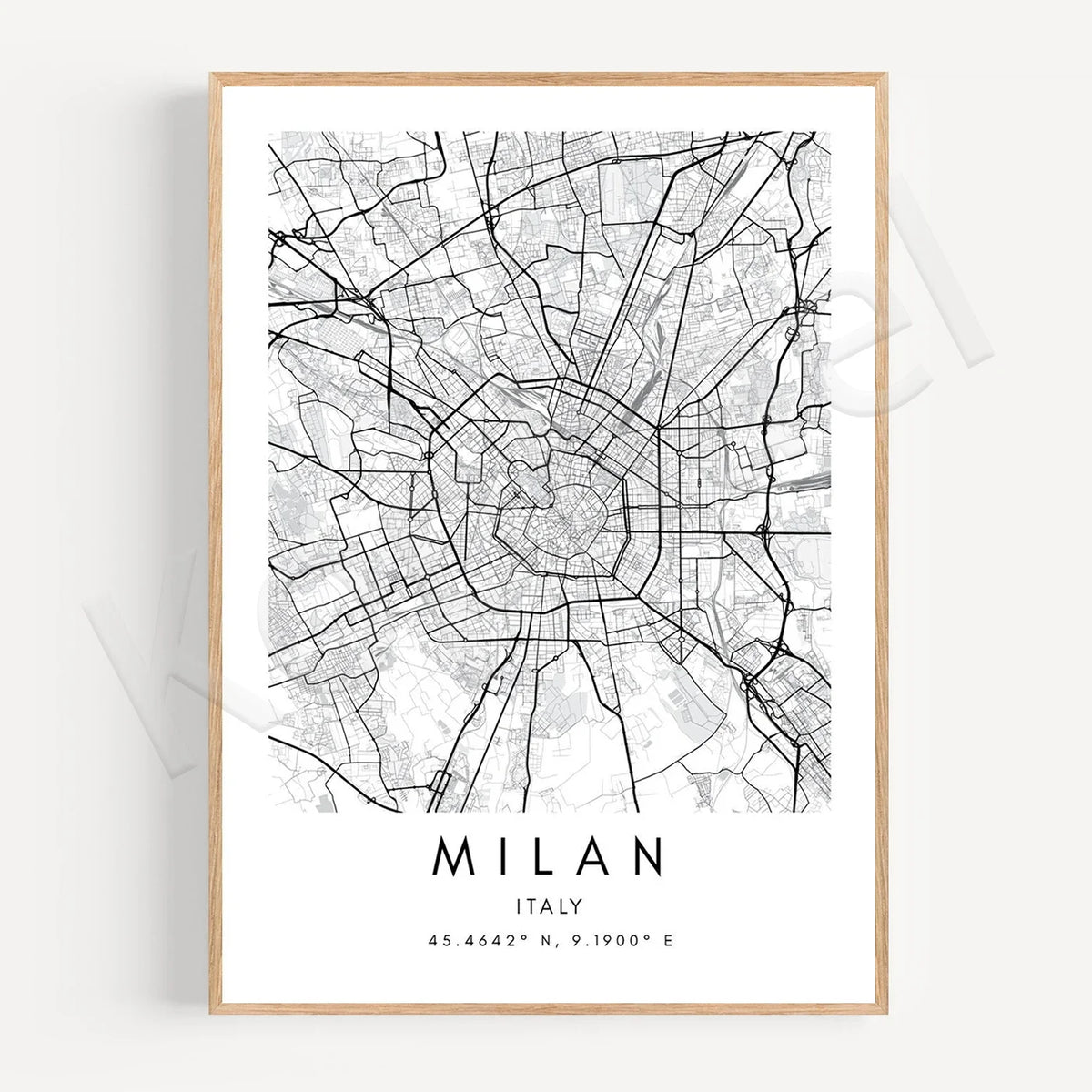 City Map Posters Wall Art - Beijing, Cape Town, Sydney, Los Angeles, Milan, Houston, Seattle, Abu Dhabi, Cornwall, Bristol, Gosport, Pudsey Wall Map Black White Canvas Prints Minimalist Posters For Office