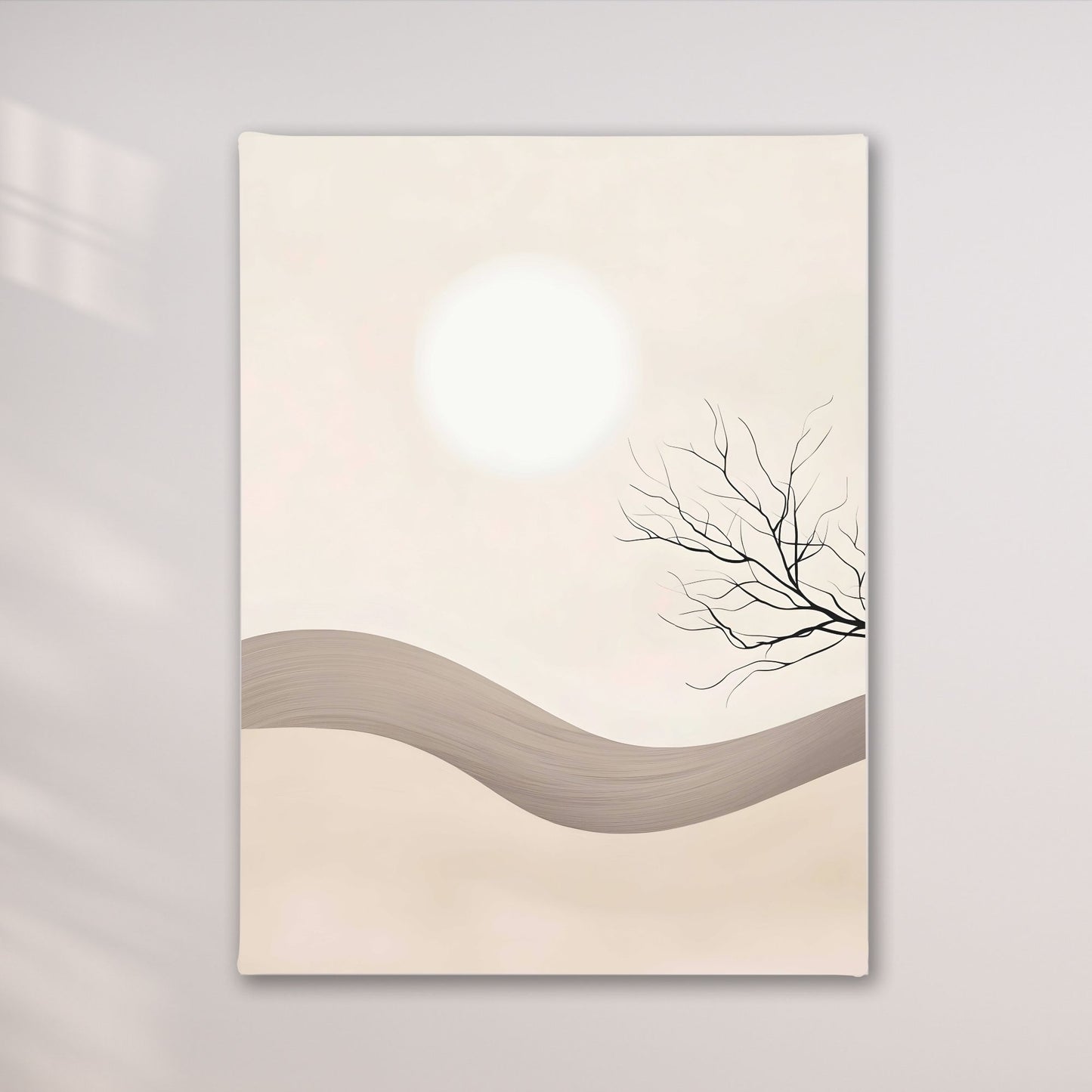 Abstract Landscape Zen Wall Art Canvas - Framed Minimalist Neutral Wall Art