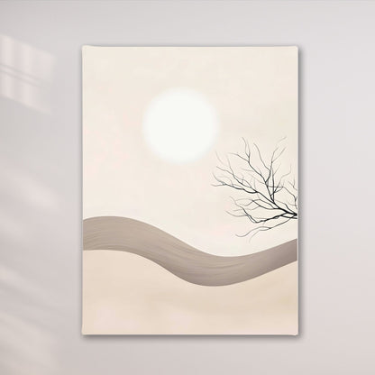 Abstract Landscape Zen Wall Art Canvas - Framed Minimalist Neutral Wall Art