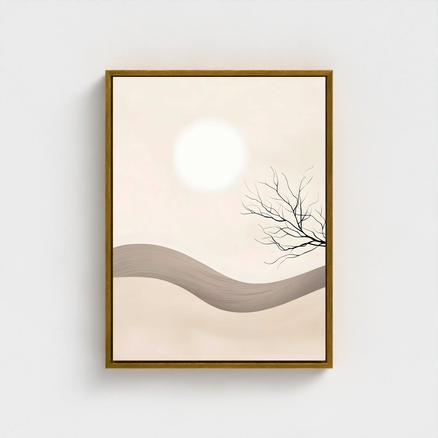 Abstract Landscape Zen Wall Art Canvas - Framed Minimalist Neutral Wall Art