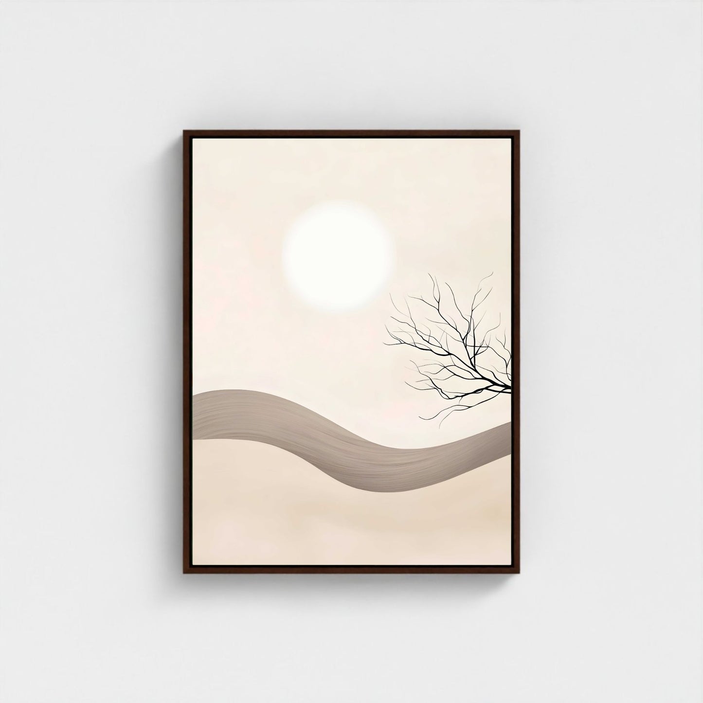 Abstract Landscape Zen Wall Art Canvas - Framed Minimalist Neutral Wall Art