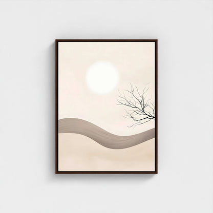 Abstract Landscape Zen Wall Art Canvas - Framed Minimalist Neutral Wall Art