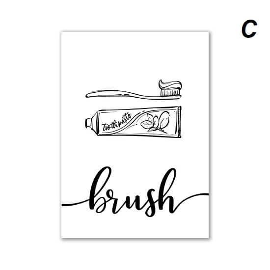 Minimalist Black White Laundry Icons Canvas Prints Wall Art Nordic Pictures For Bathroom Wall Décor