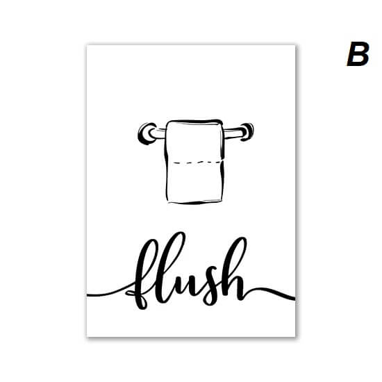 Minimalist Black White Laundry Icons Canvas Prints Wall Art Nordic Pictures For Bathroom Wall Décor