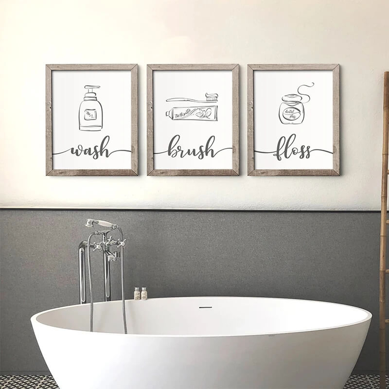 Minimalist Black White Laundry Icons Canvas Prints Wall Art Nordic Pictures For Bathroom Wall Décor