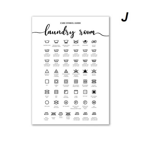 Minimalist Black White Laundry Icons Canvas Prints Wall Art Nordic Pictures For Bathroom Wall Décor