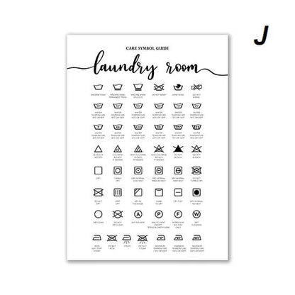 Minimalist Black White Laundry Icons Canvas Prints Wall Art Nordic Pictures For Bathroom Wall Décor