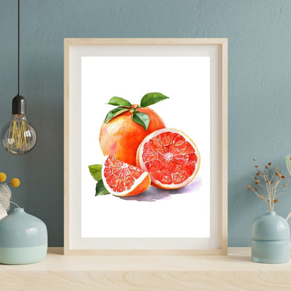 Minimalist Citrus Fruits Canvas Wall Art Prints Orange Kiwi Peach Raspberry Poster For Modern Kitchen Dining Room Wall Decor