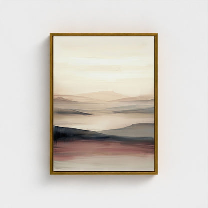 Minimalist Desert Landscape Framed Wall Art Canvas Print - Neutral Modern Artwork