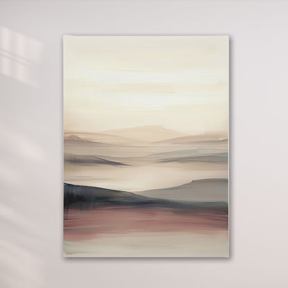 Minimalist Desert Landscape Framed Wall Art Canvas Print - Neutral Modern Artwork