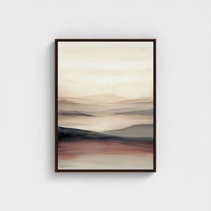 Minimalist Desert Landscape Framed Wall Art Canvas Print - Neutral Modern Artwork