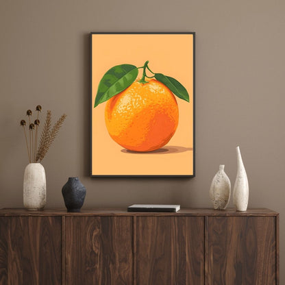 Minimalist Fruits Orange Lemon Canvas Print Eclectic Wall Art For Kitchen Dining Room
